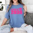 Class Of 2038 Pink Girls Growing Up School Memory Graduation Women's Comfort Colors T-Shirt Blue Jean