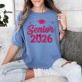 Coquette Pink Bow Senior 2026 Class Of Graduation Women's Comfort Colors T-Shirt Blue Jean