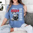 Fun Trendy UFO Sloth Graduation Class Of 2024 Senior Women's Comfort Colors T-Shirt Blue Jean