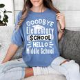 Goodbye Elementary School Graduation Hello Middle School Women's Comfort Colors T-Shirt Blue Jean