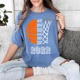 Graduate Senior Class 2022 Graduation Basketball Player Women's Comfort Colors T-Shirt Blue Jean