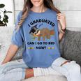 I Graduated Can I Go Back To Bed Sloth Graduation Cap Women's Comfort Colors T-Shirt Blue Jean