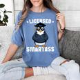 Graduation Penguin Licensed Smartass Graduate Women's Comfort Colors T-Shirt Blue Jean