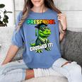 Graduation Preschool Dinosaur T Rex Crushed It Boys Grad Women's Comfort Colors T-Shirt Blue Jean