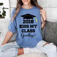Graduation T Shirt Kiss My Class 2018 Goodbye Women's Comfort Colors T-Shirt Blue Jean