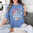 Groovy DSW Doctor Of Social Work Graduation DSW Graduate Women's Comfort Colors T-Shirt Blue Jean