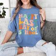 Happy Last Day Of School Groovy Teacher Student Graduation Women's Comfort Colors T-Shirt Blue Jean