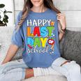 Happy Last Day Of School Teacher Student Graduation Women's Comfort Colors T-Shirt Blue Jean