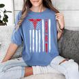 Hospice Aide American Flag Nurses Graduation Medical Women's Comfort Colors T-Shirt Blue Jean
