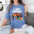I Just Crushed Preschool Monster Truck Graduation Women's Comfort Colors T-Shirt Blue Jean