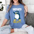 Kids Kindergarten Dabbing Penguin Nailed It Graduation Class 2021 Women's Comfort Colors T-Shirt Blue Jean