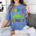 Kids Pre-K Graduate Brontosaurus Dino Pre Kindergarten Graduation Women's Comfort Colors T-Shirt Blue Jean