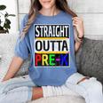 Kids Straight Outta Pre-K Graduation Women's Comfort Colors T-Shirt Blue Jean