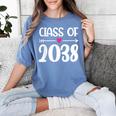 Kindergarten Class Of 2038 First Day School Graduation Girls Women's Comfort Colors T-Shirt Blue Jean