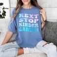 Next Stop Kindergarten Groovy Graduation Last Day Of School Women's Comfort Colors T-Shirt Blue Jean