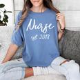 NURSE EST 2018 New Nursing School Graduation Shirt Women's Comfort Colors T-Shirt Blue Jean