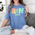 Nurse Graduation Shirt RN Est 2018 Rainbow Tshirt Women's Comfort Colors T-Shirt Blue Jean