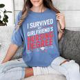 Nurse Graduation I Survived My Girlfriends Nursing Degree Women's Comfort Colors T-Shirt Blue Jean