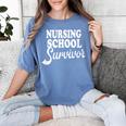 Nursing School Survivor Nurse Graduation Medical T-Shirt Women's Comfort Colors T-Shirt Blue Jean
