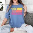 Peace Love Engineering Engineer School Graduation Retro Women's Comfort Colors T-Shirt Blue Jean