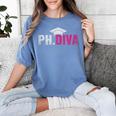 PhDiva PHD Student Graduation Degree Med Law School Women's Comfort Colors T-Shirt Blue Jean