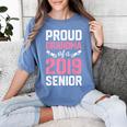 Proud Grandma Of A Class 2019 Senior T Shirt Graduation Women's Comfort Colors T-Shirt Blue Jean