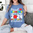 Proud Grandma Of Class Of 2024 Preschool Graduate Graduation Women's Comfort Colors T-Shirt Blue Jean