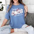 Proud Mama Of A 2026 Senior Baseball Graduation Mom Women's Comfort Colors T-Shirt Blue Jean