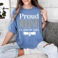Proud Mom Of a 2024 Graduate Mama Checkered Graduation Women's Comfort Colors T-Shirt Blue Jean