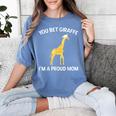 Proud Mom Graduation Shirt You Bet Giraffe Graduate Pun Women's Comfort Colors T-Shirt Blue Jean