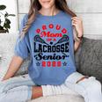 Proud Mom Of a Lacrosse Senior 2022 Graduation Women's Comfort Colors T-Shirt Blue Jean