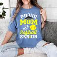 Proud Mom Of a Softball Senior Class Of 2026 Graduation Women's Comfort Colors T-Shirt Blue Jean