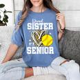 Proud Sister Of A 2026 Senior Softball Graduation Leopard Women's Comfort Colors T-Shirt Blue Jean