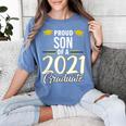 Proud Son Of A 2021 Graduate Graduation Clothes MBA PhD Women's Comfort Colors T-Shirt Blue Jean