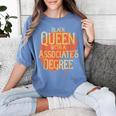 Queen Associate Degree Afrocentric Graduation T Shirt Women's Comfort Colors T-Shirt Blue Jean