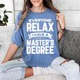 Relax I Have A Master's Degree Shirt Graduation 2022 Women's Comfort Colors T-Shirt Blue Jean