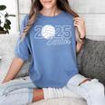 Senior 2025 Volleyball Mom High School Graduation Outfit Pro Women's Comfort Colors T-Shirt Blue Jean