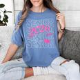 Senior 2026 Class Of 2026 Coquette Pink Bow Graduation Moms Women's Comfort Colors T-Shirt Blue Jean