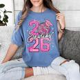 Senior 2026 Graduation Girls Coquette Pink Bow Class Of 2026 Premium Women's Comfort Colors T-Shirt Blue Jean