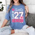 Senior 2027 Class Of 2027 Pink Coquette Bow Graduation Girl Women's Comfort Colors T-Shirt Blue Jean