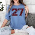 Senior 2027 Maroon Senior Class Of 27 Jersey Graduation Women's Comfort Colors T-Shirt Blue Jean