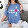 Senior Cheerleader Cheer Class Of 2025 Graduation Graduate Women's Comfort Colors T-Shirt Blue Jean
