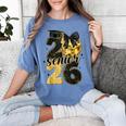 Senior Class Of 2026 Senior Girl Graduation Cap Coquette Bow Women's Comfort Colors T-Shirt Blue Jean