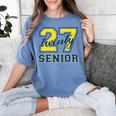 Senior Class Of 2027 Graduation Yellow And Blue On The Back Premium Tri-Blend Women's Comfort Colors T-Shirt Blue Jean