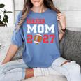 Senior Football Mom 2027 Team Class Of 2027 Graduation Mom Women's Comfort Colors T-Shirt Blue Jean