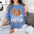 Senior Sister Class Of 2026 Basketball Graduation Heart Women's Comfort Colors T-Shirt Blue Jean