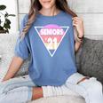 Seniors 2021 For Her Him Retro 21 Graduation Class Women's Comfort Colors T-Shirt Blue Jean