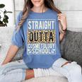 Straight Outta Cosmetology School Leopard Graduation Women's Comfort Colors T-Shirt Blue Jean