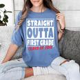 Straight Outta First Grade Class Of 2018 Graduation Women's Comfort Colors T-Shirt Blue Jean