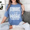 Straight Outta Preschool Graduate Class 2026 Graduation Women's Comfort Colors T-Shirt Blue Jean